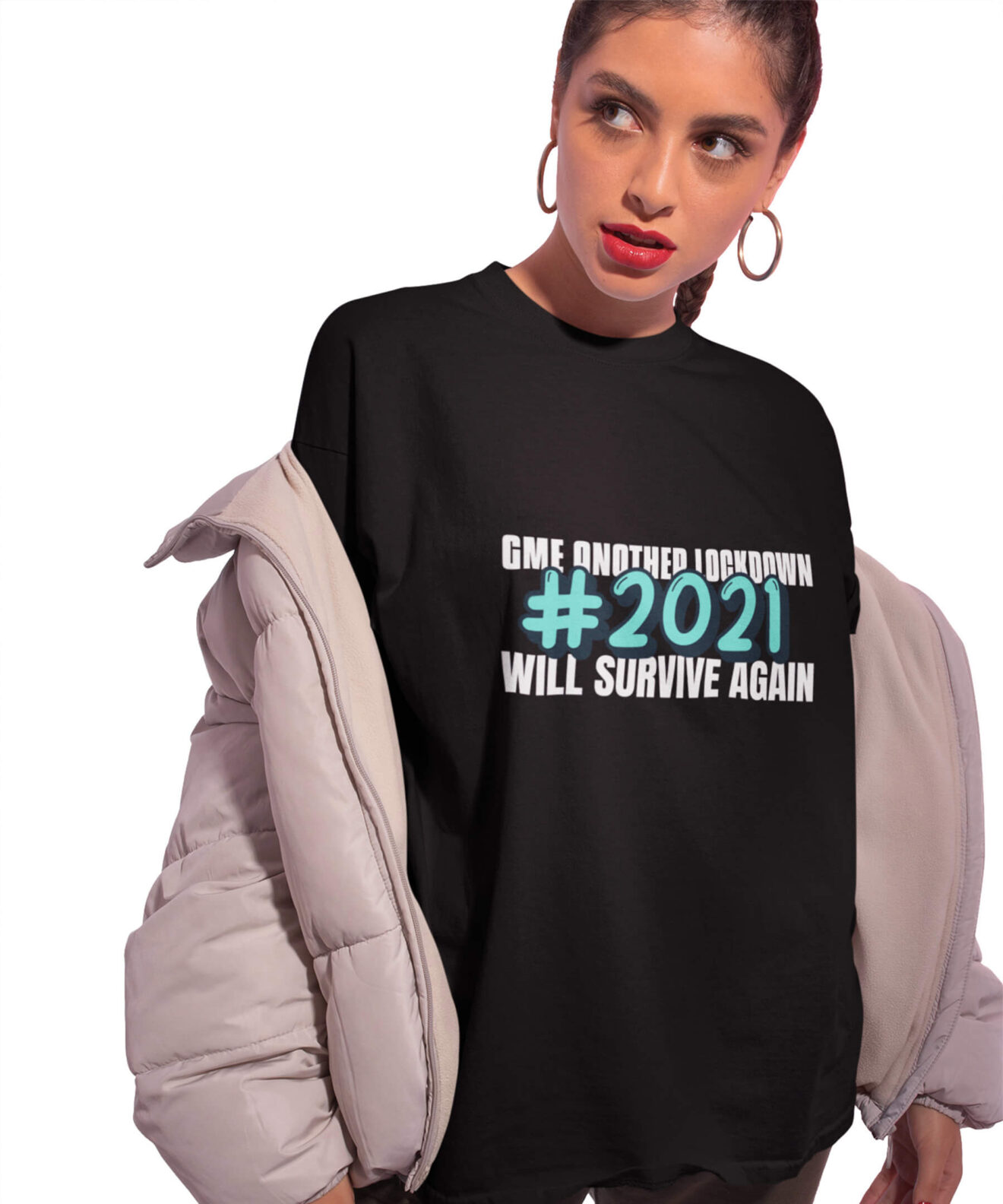 MEDLE Stylish LOCKDOWN 2021 Unisex TShirt Printed Black Cotton Tee Medle Clothing