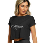 MEDLE Not Yours Graphic Crop Top | Lycra Ribbed Neck Style - Image 10
