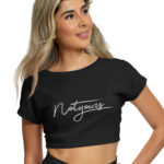 MEDLE Not Yours Graphic Crop Top | Lycra Ribbed Neck Style - Image 9