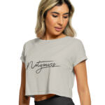 MEDLE Not Yours Graphic Crop Top | Lycra Ribbed Neck Style - Image 6