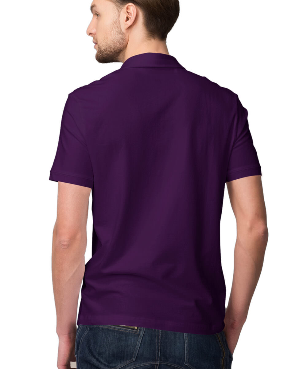 MEDLLE Trendy Vinyl Purple Printed Men's Polo T-Shirt | Regular Fit Cotton Tee - Image 2