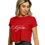 MEDLE Not Yours Graphic Crop Top | Lycra Ribbed Neck Style - Image 8