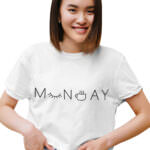 MEDLE Monday Graphic Crop Top | Lycra Ribbed Neck Style