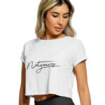 MEDLE Not Yours Graphic Crop Top | Lycra Ribbed Neck Style - Image 12